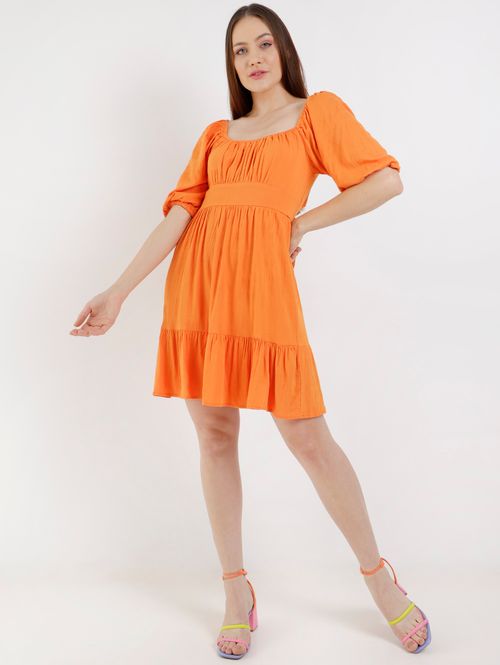Vestido Curto Feminino Laranja