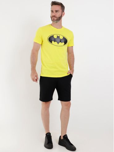 Camiseta Manga Curta Batman Masculina Amarelo