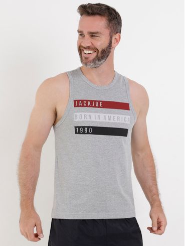 Camiseta Regata Masculina Cinza