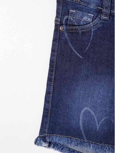 Bermuda Jeans Infantil Para Menina - Azul