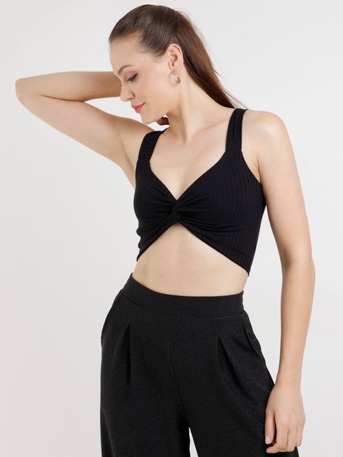 Top Cropped Feminino Preto