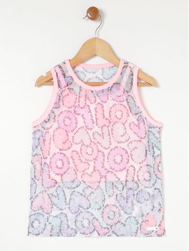 Blusa com Sobreposição Juvenil Para Menina - Rosa