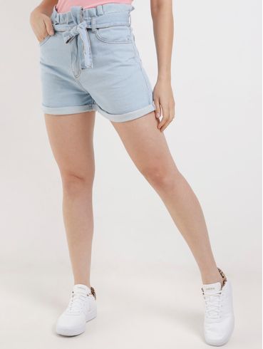 Short Jeans Clochard Feminino Azul