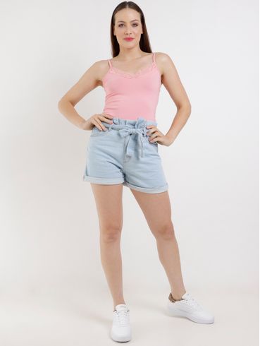 Short Jeans Clochard Feminino Azul