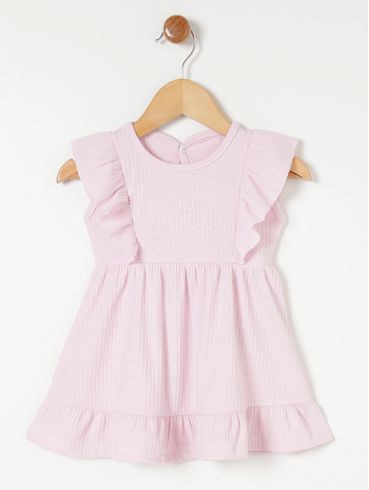 Vestido Infantil Para Bebê- Rosa Claro