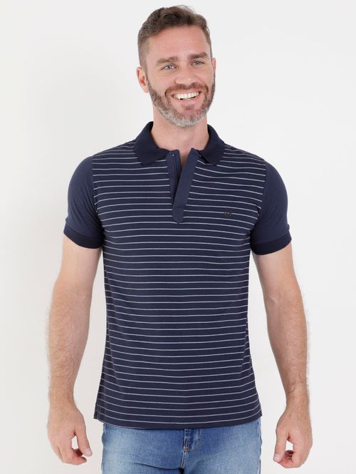 Polo Manga Curta Masculina Azul Marinho