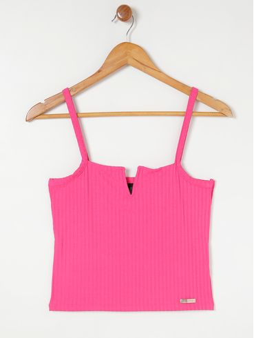 Blusa Regata Cropped Feminina Rosa Pink