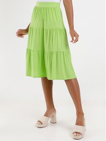 Saia Midi Autentique Feminina Verde