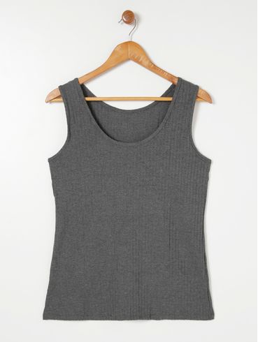 Blusa Regata Básica Autentique Plus Size Feminina cinza/cinza