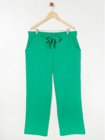 Calça Pantalona Plus Size Feminina Verde