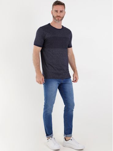 Camiseta Manga Curta Masculina Azul Marinho