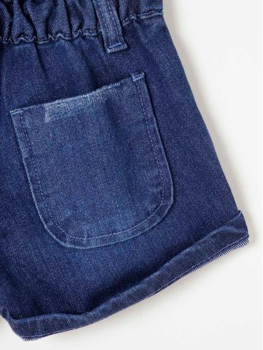 Short Jeans Infantil Para Menina - Azul