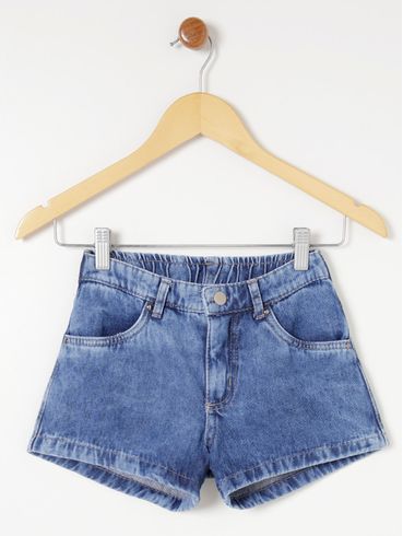Short Jeans Juvenil Para Menina - Azul
