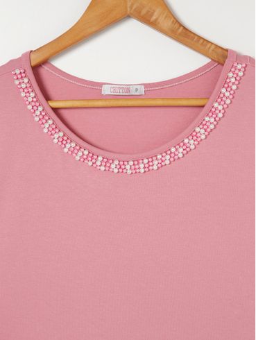 Blusa Manga Curta Feminina Rose