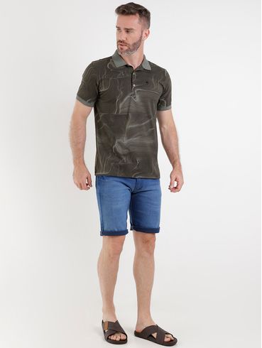 Polo Manga Curta Masculina Verde