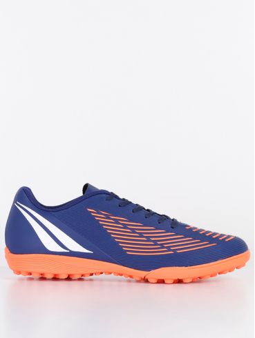Chuteira Society Penalty Masculina Azul Marinho/Coral