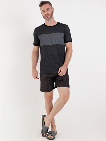 Camiseta Manga Curta Masculina Preto