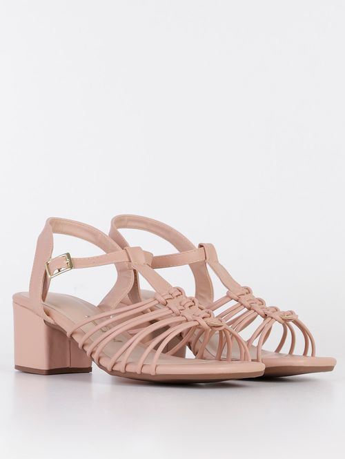 Sandália de Salto Feminina Off white