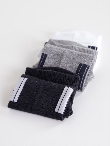 Kit 03 Meias Trifil Masculinas Branco/Cinza/Preto