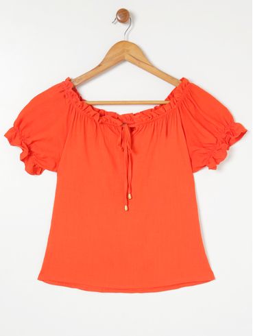 Blusa Ciganinha Feminina Laranja