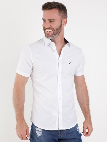 Camisa Manga Curta Masculina Branco