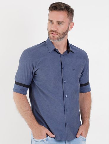 Camisa Manga 3/4 Masculina Azul Marinho