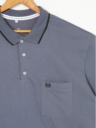 Polo Manga Curta Vilejack Plus Size Masculina Chumbo