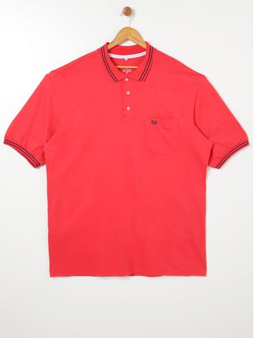Polo Manga Curta Vilejack Plus Size Masculina Vermelho
