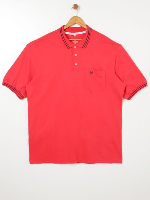 Polo Manga Curta Vilejack Plus Size Masculina Vermelho