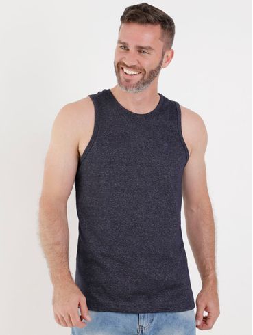 Camiseta Regata Mesclada Masculina Azul Marinho