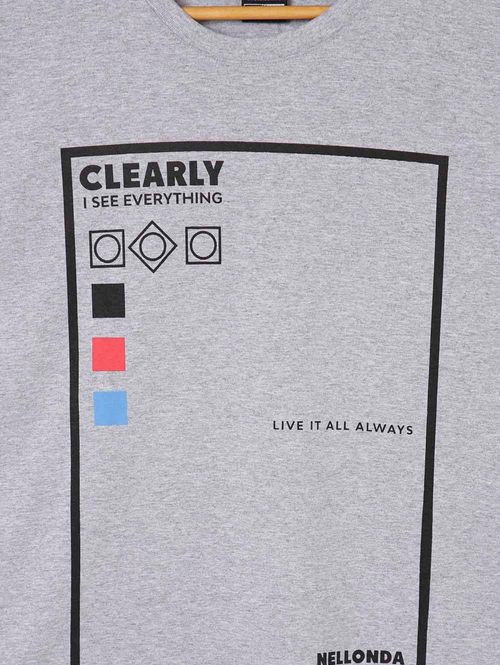 Camiseta Manga Curta Plus Size Masculina Cinza