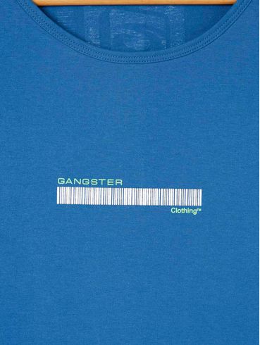Camiseta Regata Gangster Plus Size Masculina Azul