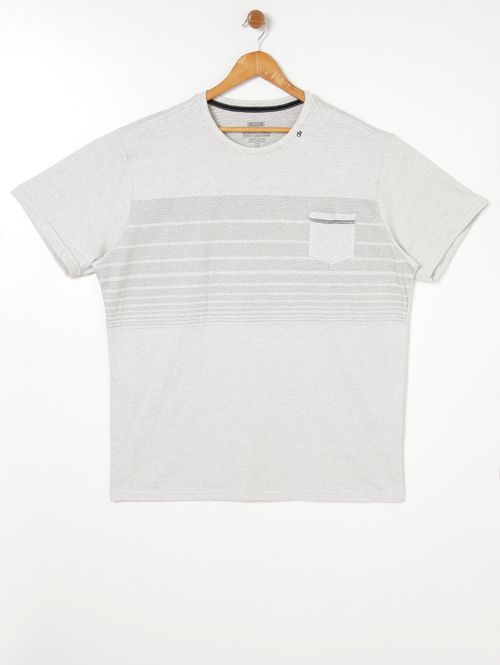 Camiseta Manga Curta Dixie Plus Size Masculina Cinza Claro