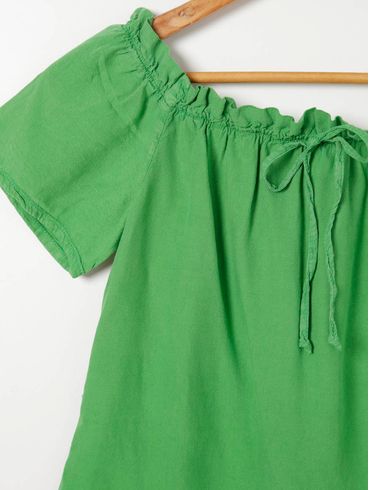 Blusa Ciganinha Manga Curta Feminina Verde