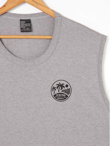 Camiseta Regata Plus Size Masculina Cinza