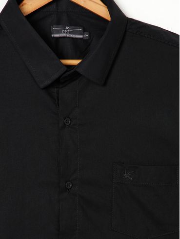 Camisa Manga Curta Plus Size Masculina Preto