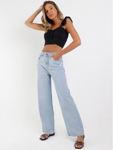 Blusa Cropped Feminina Preto