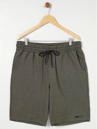 Bermuda Moletinho Mesclada Plus Size Masculina Verde