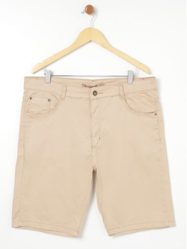 Bermuda Sarja Plus Size Masculina Bege