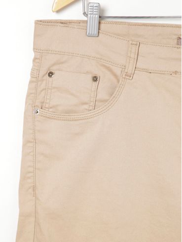 Bermuda Sarja Plus Size Masculina Bege