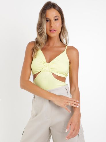 Blusa Regata Feminina Amarelo