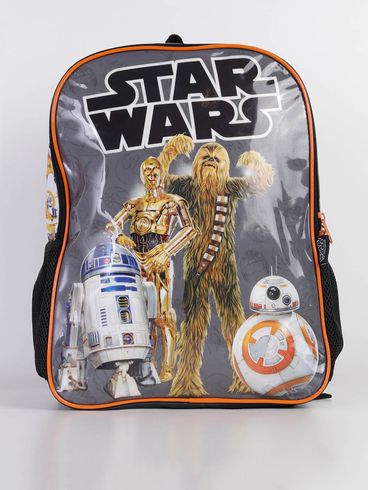 Mochila Escolar Star Wars Infantil Para Menino - Laranja