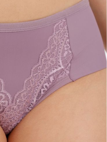 Calcinha Alta com Renda Feminina Lilás