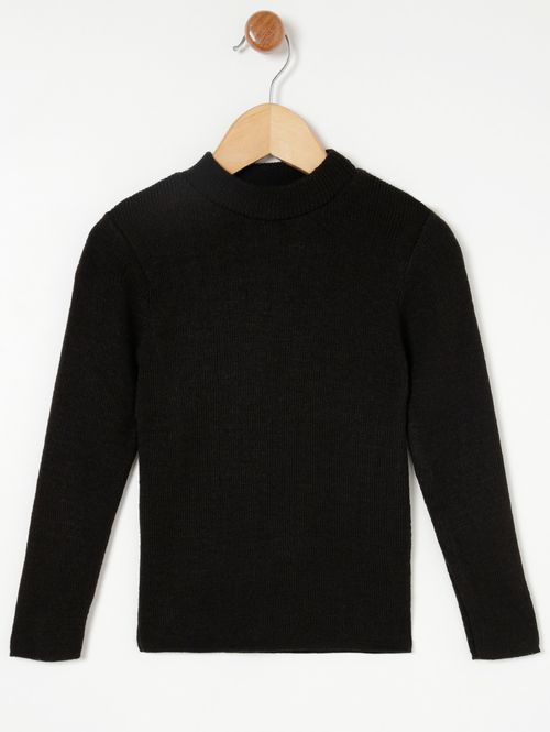 Blusão Básico Tricot Infantil Para Menino - Preto