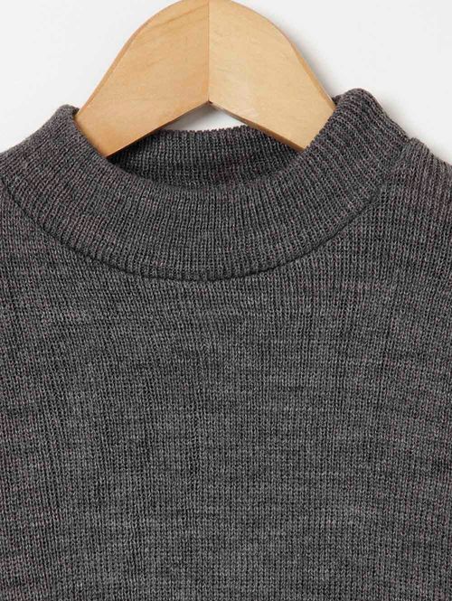 Blusão Básico Tricot Infantil Para Menino - Chumbo