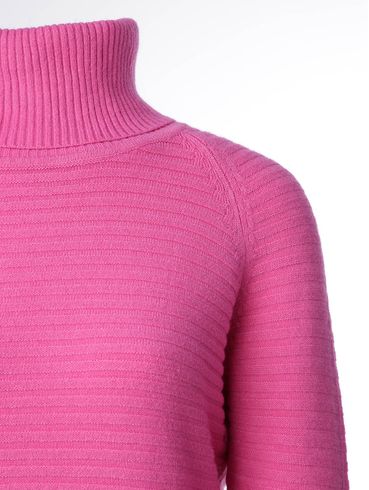 Blusa de Tricot Gola Alta Feminina Rosa Pink