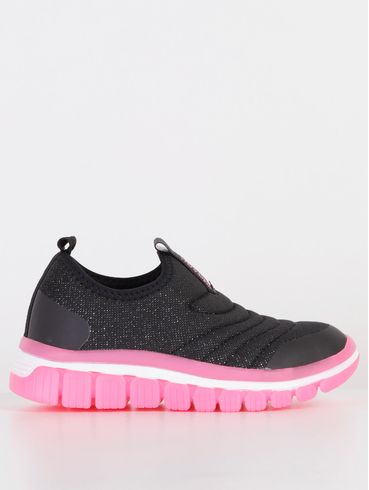 Tênis Infantil Para Menina - Preto/Pink