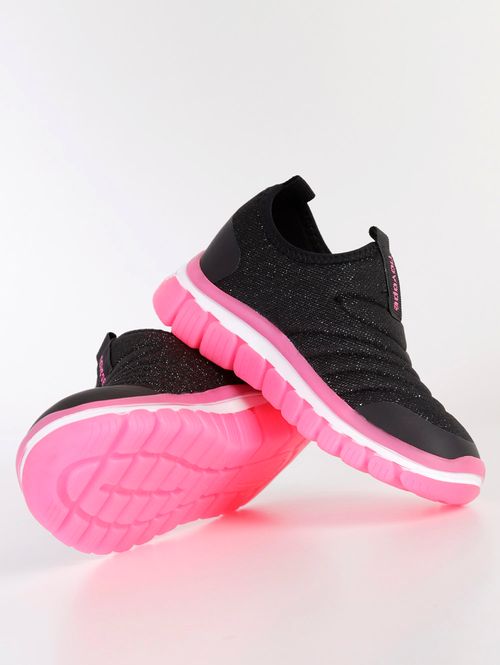 Tênis Infantil Para Menina - Preto/Pink