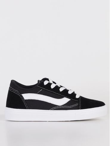 Tênis Casual Juvenil Para Menino - Preto/Branco