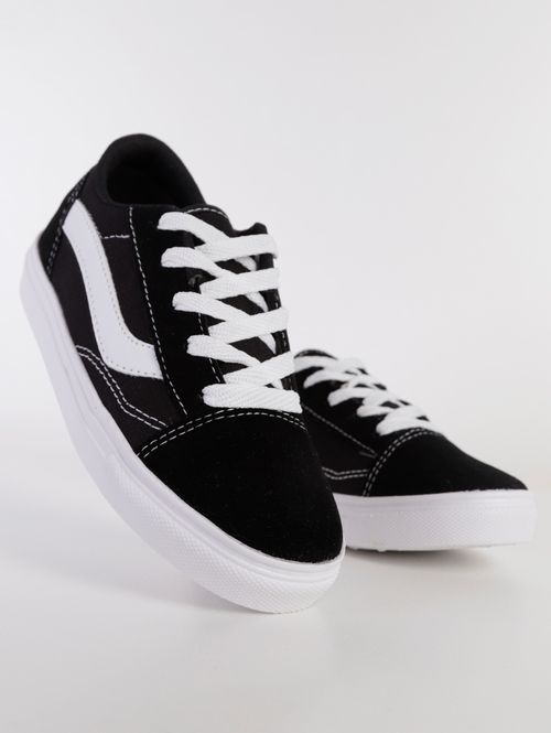 Tênis Casual Juvenil Para Menino - Preto/Branco